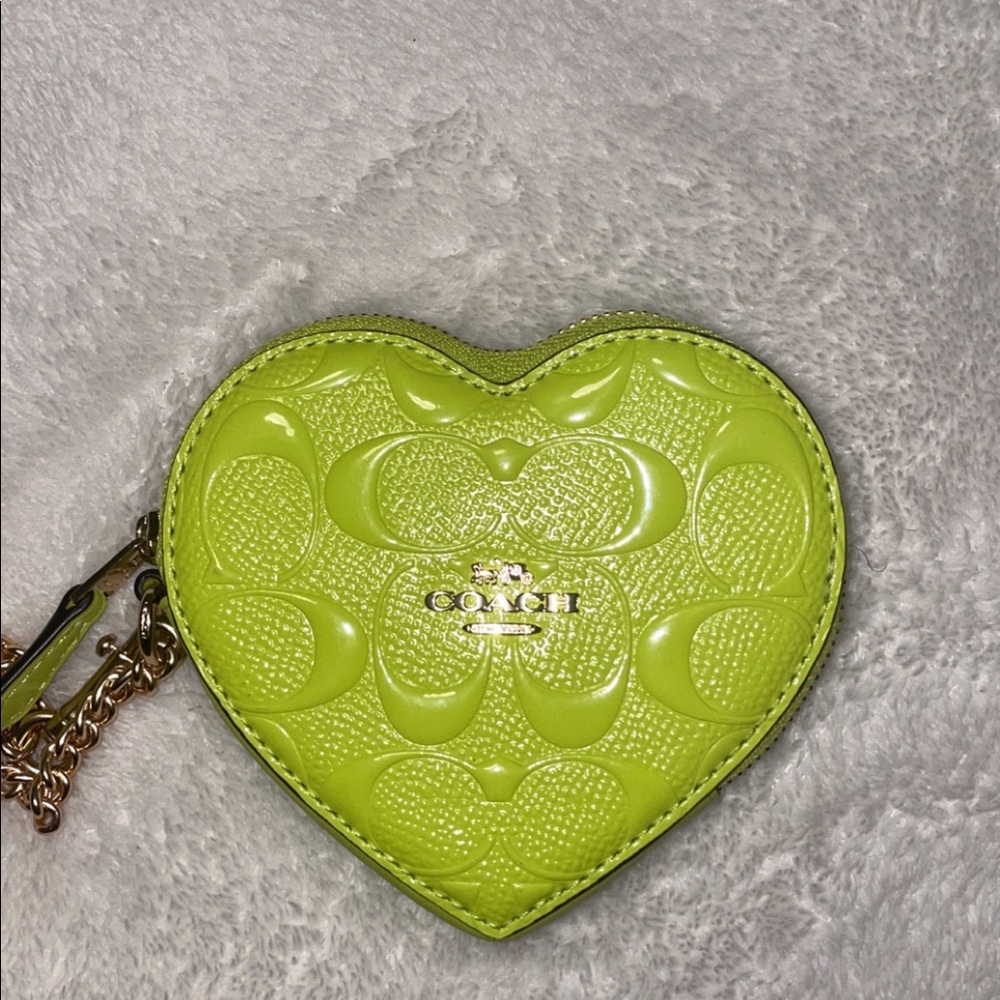 Coach coin purse/wristlet- neon yellow